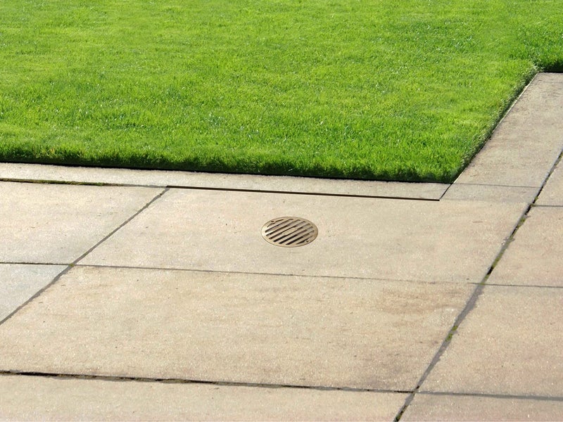 NDS 910B, 4 In. Round Grate Drain Cover, with PVC Collar, Connects to 3 Inch Drain Pipe & 4 Inch Drain Fittings, for Small Lawns, Landscaping and Patios, Satin Brass - Image 5